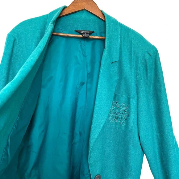 Vintage Options Melrose Silk Linen Blazer Lagenlook Size Large - Picture 4 of 7